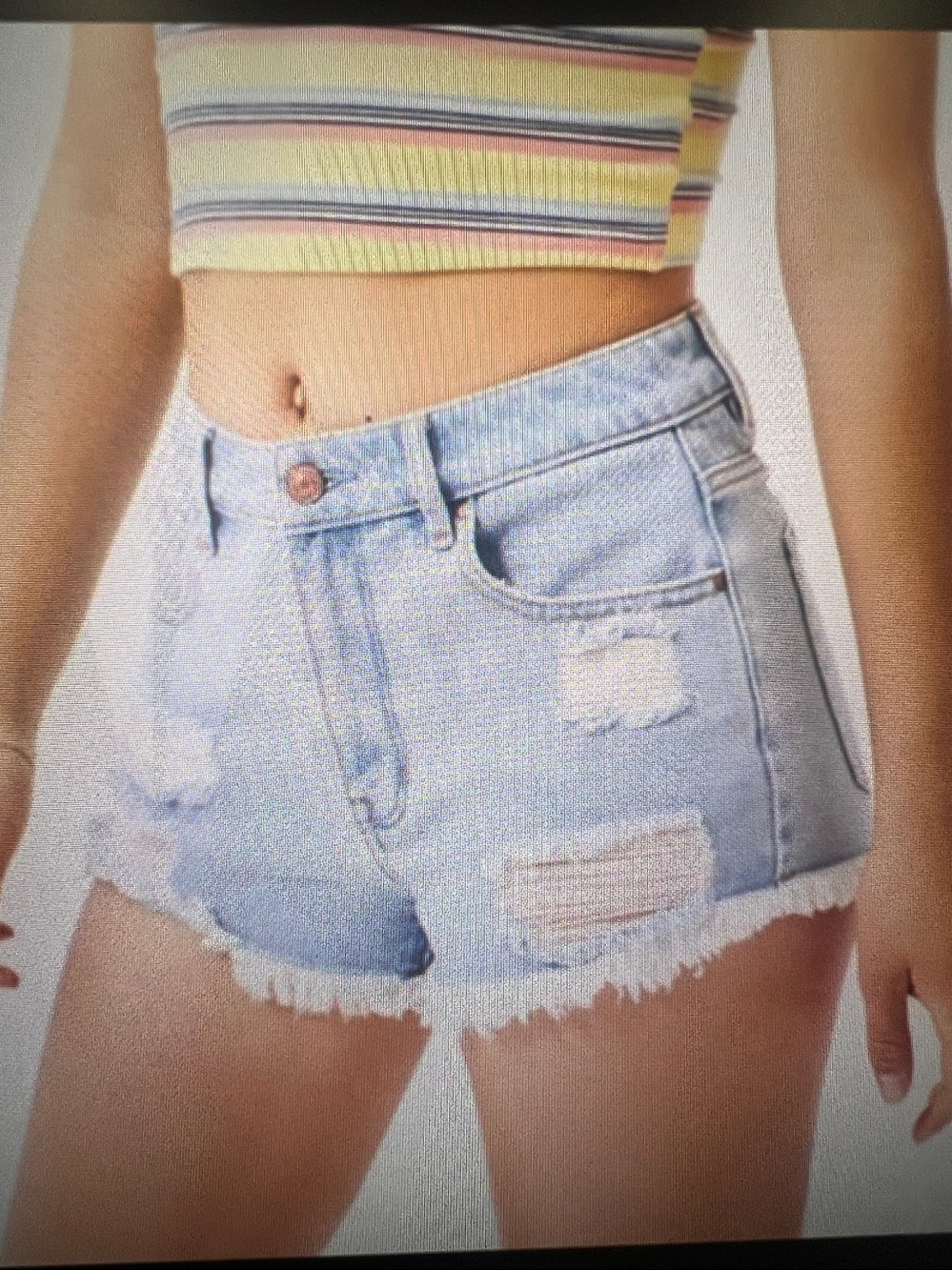 Pacsun High Rise Festival Shorts raw hem fringe size 26